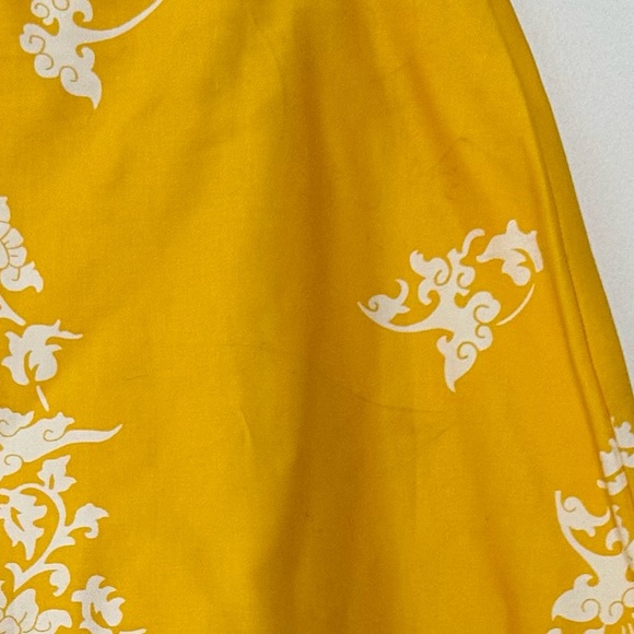 Folk-inspired A-line floral skirt with Pom-Pom trim, yellow, size 4 - Picture 3 of 5